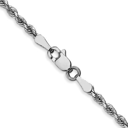 10k white gold 2.25mm diamond cut quadruple rope bracelet anklet choker necklace pendant chain