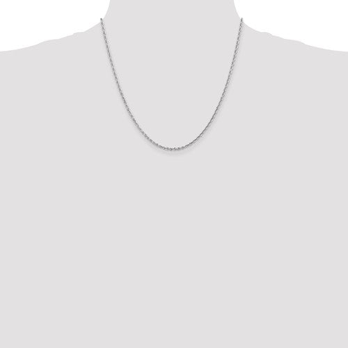 10k white gold 2.25mm diamond cut quadruple rope bracelet anklet choker necklace pendant chain