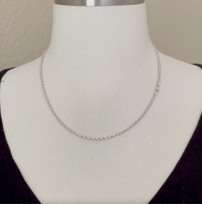 10k white gold 2.25mm diamond cut quadruple rope bracelet anklet choker necklace pendant chain