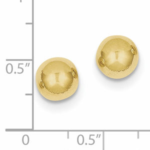 10k Yellow Gold 8mm Ball Polished Stud Post Push Back Earrings