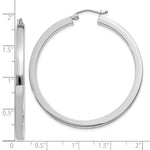 Charger l&#39;image dans la galerie, 10k White Gold Classic Square Tube Round Hoop Earrings 45mm x 3mm
