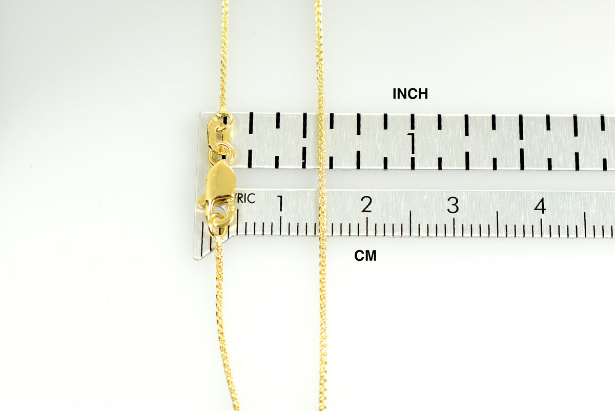 10k yellow gold 0.80mm polished spiga bracelet anklet choker necklace pendant chain