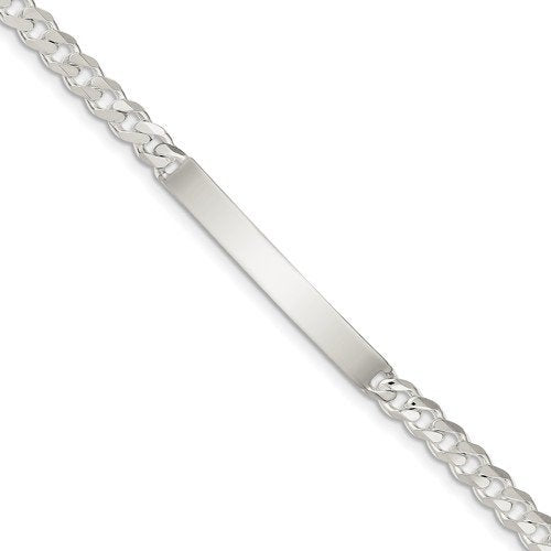 solid sterling silver engravable curb link id bracelet engraved personalized name initials dates