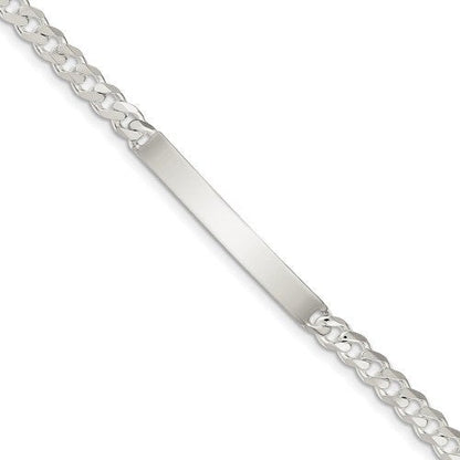 solid sterling silver engravable curb link id bracelet engraved personalized name initials dates