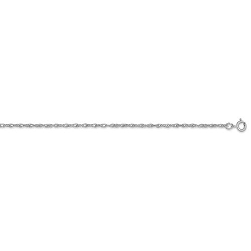 14k white gold 1.35mm cable rope necklace choker pendant chain