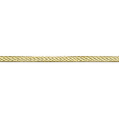 10k yellow gold 3mm silky herringbone bracelet anklet choker necklace pendant chain