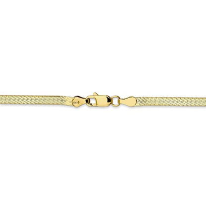 10k yellow gold 3mm silky herringbone bracelet anklet choker necklace pendant chain