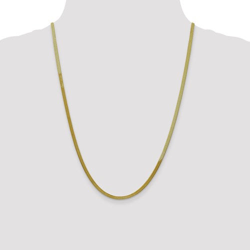 10k yellow gold 3mm silky herringbone bracelet anklet choker necklace pendant chain