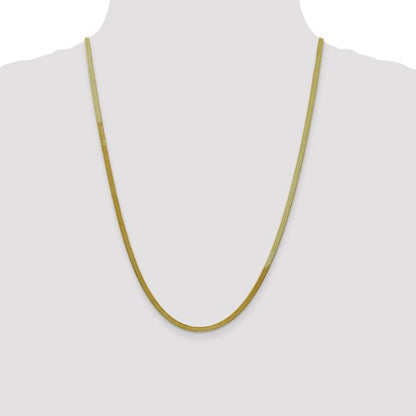 10k yellow gold 3mm silky herringbone bracelet anklet choker necklace pendant chain