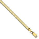 Carica l&#39;immagine nel visualizzatore di Gallery, 10k Yellow Gold 3mm Silky Herringbone Bracelet Anklet Choker Necklace Pendant Chain

