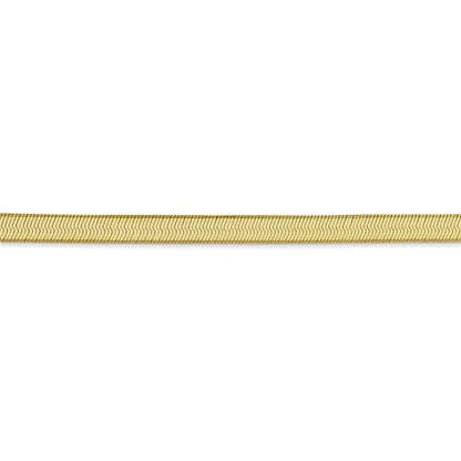 10k yellow gold 4mm silky herringbone bracelet anklet choker necklace pendant chain