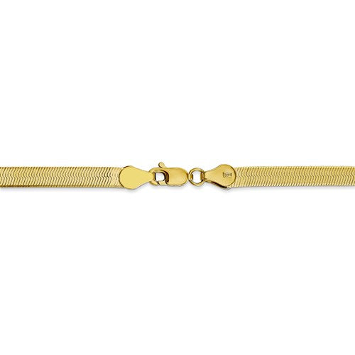 10k yellow gold 4mm silky herringbone bracelet anklet choker necklace pendant chain