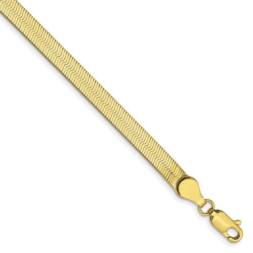 10k yellow gold 4mm silky herringbone bracelet anklet choker necklace pendant chain
