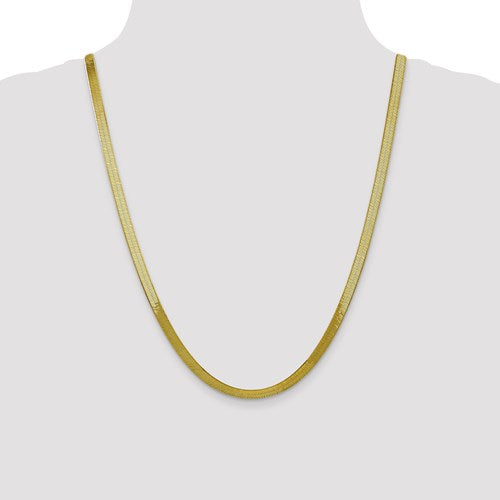 10k yellow gold 5mm silky herringbone bracelet anklet choker necklace pendant chain