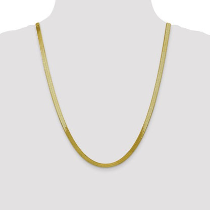 10k yellow gold 5mm silky herringbone bracelet anklet choker necklace pendant chain