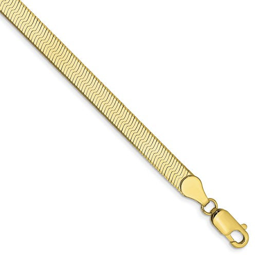 10k yellow gold 5mm silky herringbone bracelet anklet choker necklace pendant chain