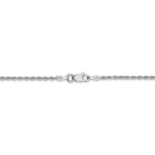 14k white gold 1.5mm diamond cut rope bracelet anklet choker necklace pendant chain