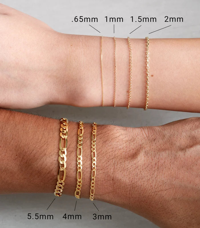 14k yellow gold 1.9mm keyhole cable bracelet anklet choker necklace pendant chain