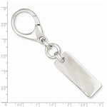 Indlæs billede til gallerivisning Engravable Sterling Silver Rectangle Key Holder Ring Keychain Personalized Engraved Monogram

