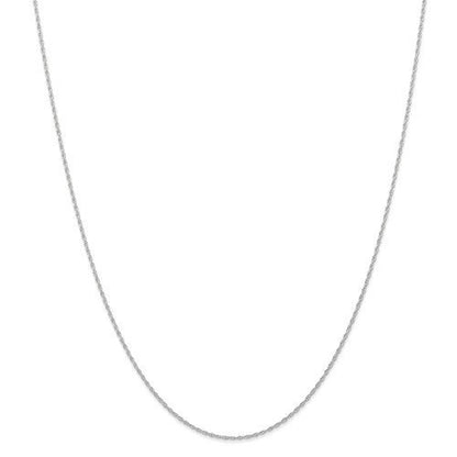 10k white gold 0.95mm cable rope choker necklace pendant chain spring ring clasp