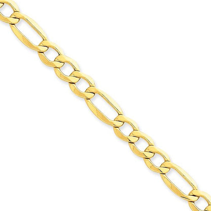 14k yellow gold 7.3mm lightweight bracelet anklet choker necklace pendant chain
