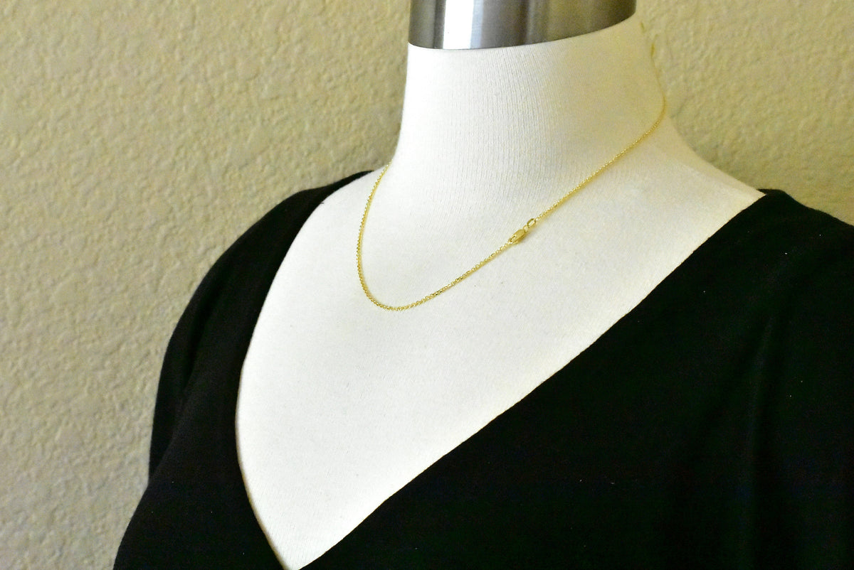 14k yellow gold 1.45mm diamond cut cable bracelet anklet choker necklace pendant chain