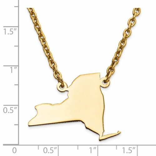14k gold or sterling silver new york ny state name necklace personalized monogram