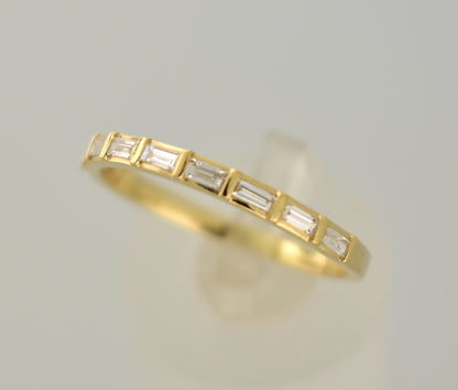 platinum 14k yellow white rose gold 1/4 ctw diamond baguette wedding anniversary band ring