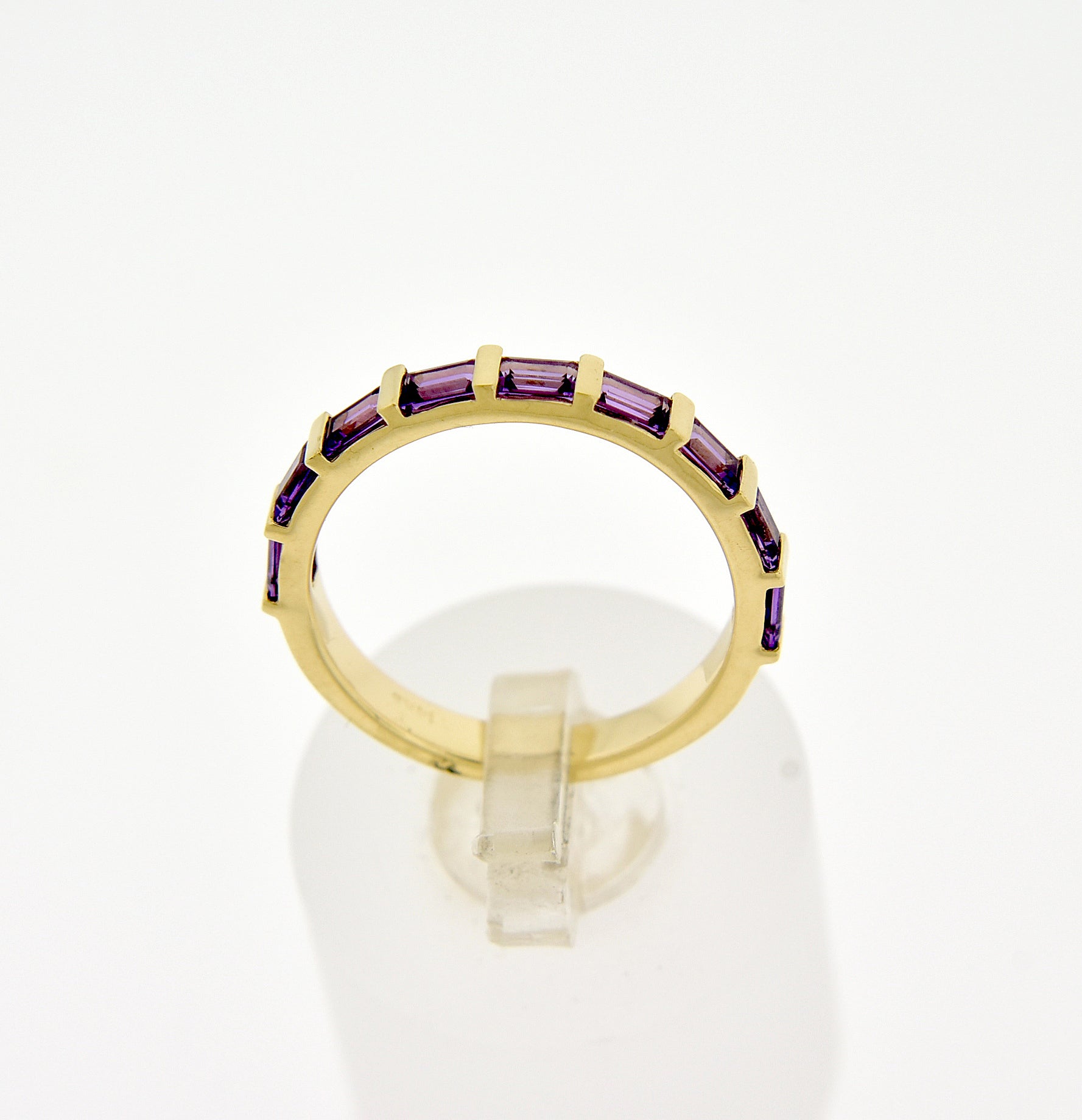 14k Yellow White Rose Gold Genuine 3x2mm Amethyst Baguette Wedding Anniversary Promise Band Ring