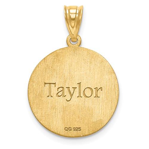 14k 10k Gold Sterling Silver Volleyball Personalized Engraved Pendant ...