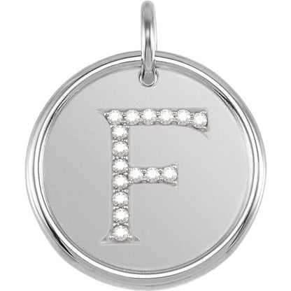 14k yellow rose white gold genuine diamond uppercase letter f initial alphabet pendant charm custom made to order personalized engraved