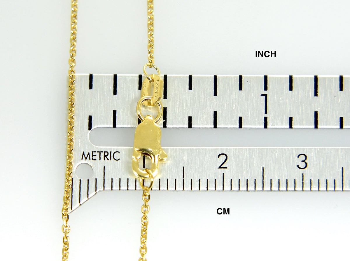 14k yellow gold 0.95mm diamond cut cable layering bracelet anklet choker necklace pendant chain
