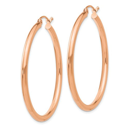 14k rose gold classic round hoop earrings 39mm x 2.5mm