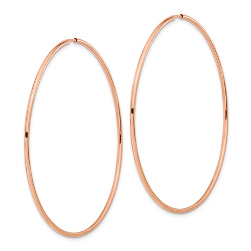 14k rose gold classic endless round hoop earrings 55mm x 1.5mm