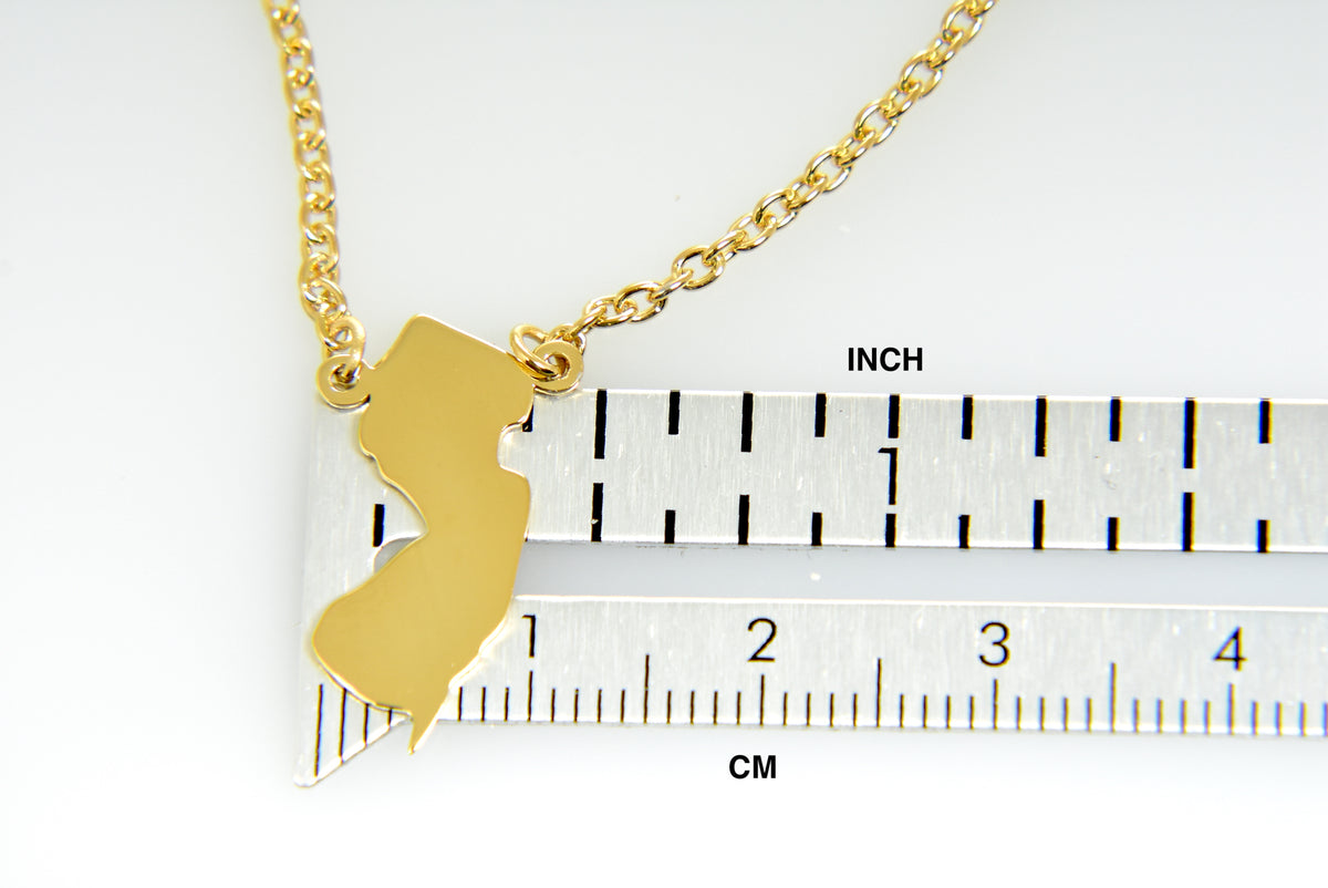 14k gold or sterling silver new jersey nj state name necklace personalized monogram