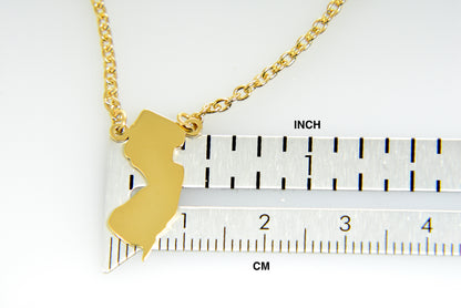 14k gold or sterling silver new jersey nj state name necklace personalized monogram