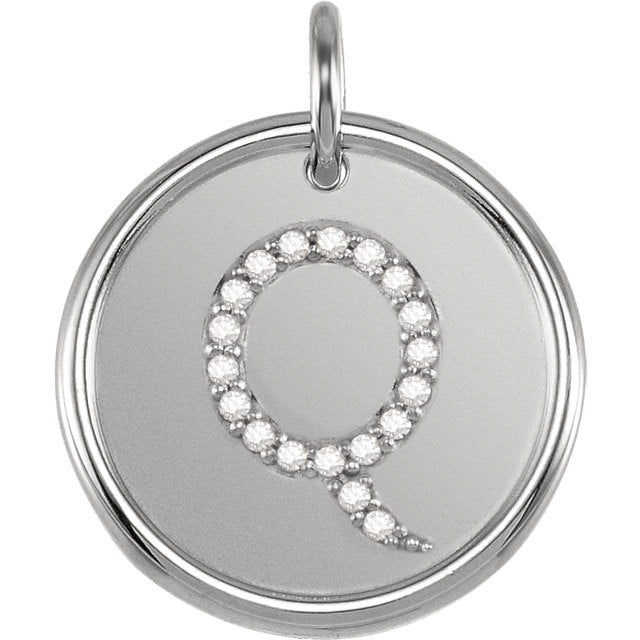 14k yellow rose white gold genuine diamond uppercase letter q initial alphabet pendant charm custom made personalized engraved