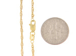 Загрузить изображение в средство просмотра галереи, 10k Yellow Gold 1.7mm Singapore Twisted Bracelet Anklet Choker Necklace Pendant Chain
