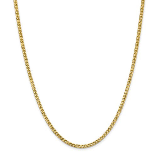 14k yellow gold 3mm franco bracelet anklet choker necklace pendant chain