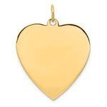 Load image into Gallery viewer, 14k Yellow Gold 24mm Heart Disc Pendant Charm Personalized Monogram Engraved
