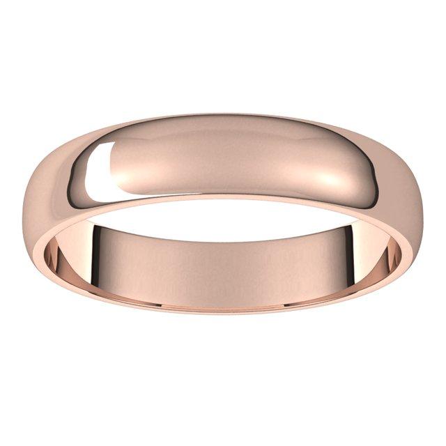 14k rose gold 4mm wedding anniversary promise ring band half round light