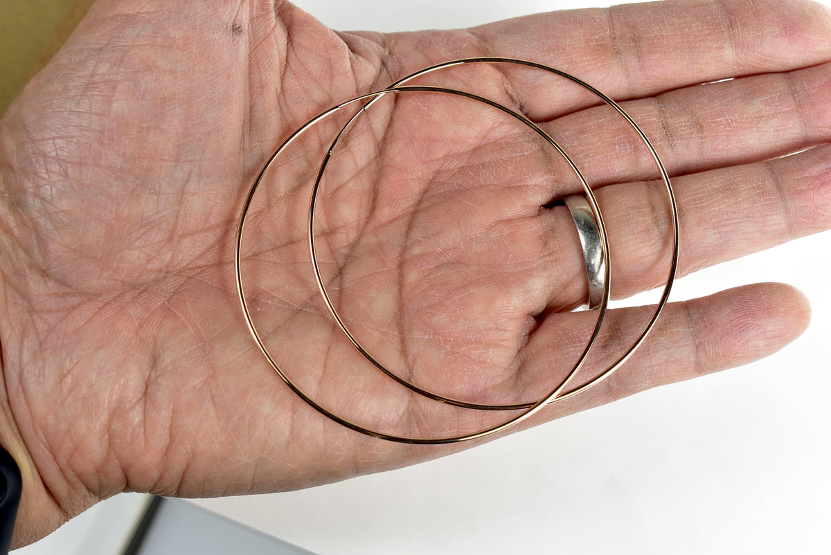 14k rose gold classic endless round hoop earrings 60mm x 1.25mm