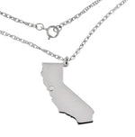 이미지를 갤러리 뷰어에 로드 , 14k 10k Yellow Rose White Gold Diamond Silver California  CA State Map Personalized City Necklace
