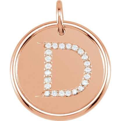 14k yellow rose white gold genuine diamond uppercase letter d initial alphabet pendant charm custom made to order personalized engraved