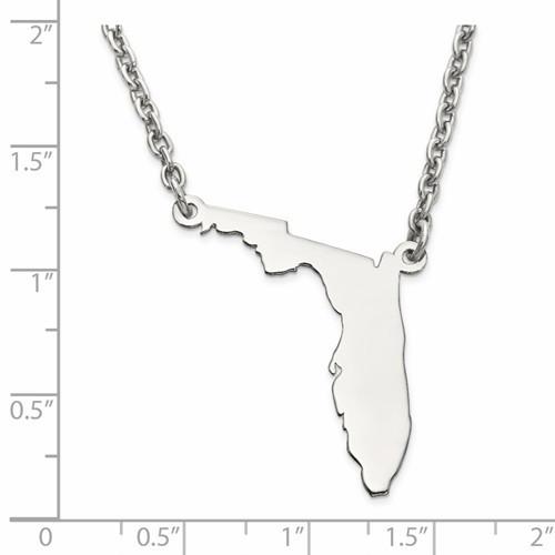 14k gold or sterling silver florida fl state necklace personalized monogram
