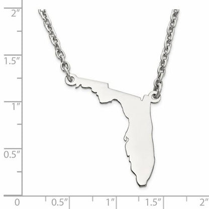 14k gold or sterling silver florida fl state necklace personalized monogram