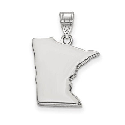 14k gold or sterling silver minnesota mn state map pendant charm personalized monogram
