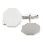 Load image into Gallery viewer, 14k White Gold Octagonal Cufflinks Cuff Links Engraved Personalized Monogram
