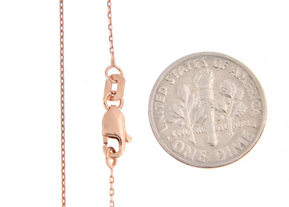 14k rose gold 0.80mm diamond cut choker necklace pendant chain