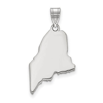14k gold or sterling silver maine me state map pendant charm personalized monogram